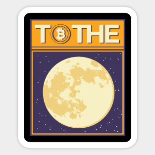 Bitcoin to the Moon Crypto Gift Idea Sticker